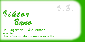 viktor bano business card